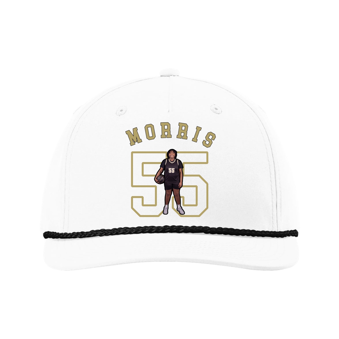 Five-Panel Classic Rope Cap — Shirsey Arch in White
