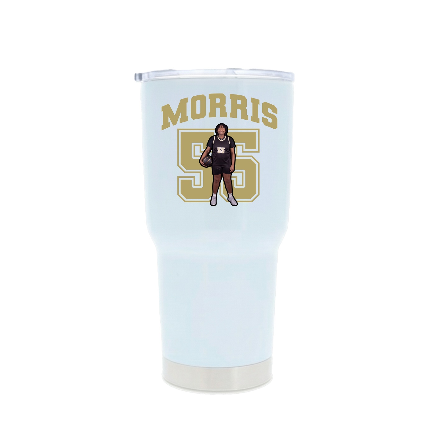 30oz Stainless Steel Tumbler — Number in White