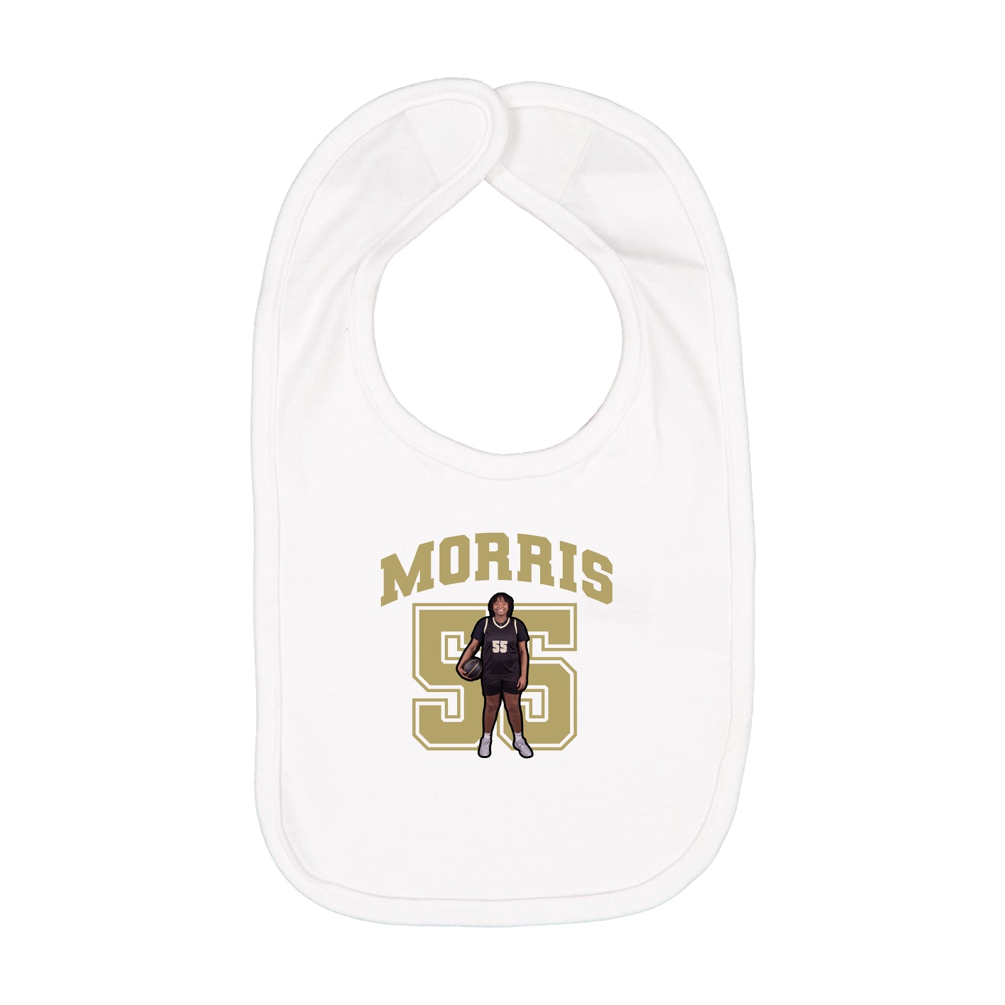 Infant Bib — Number in White