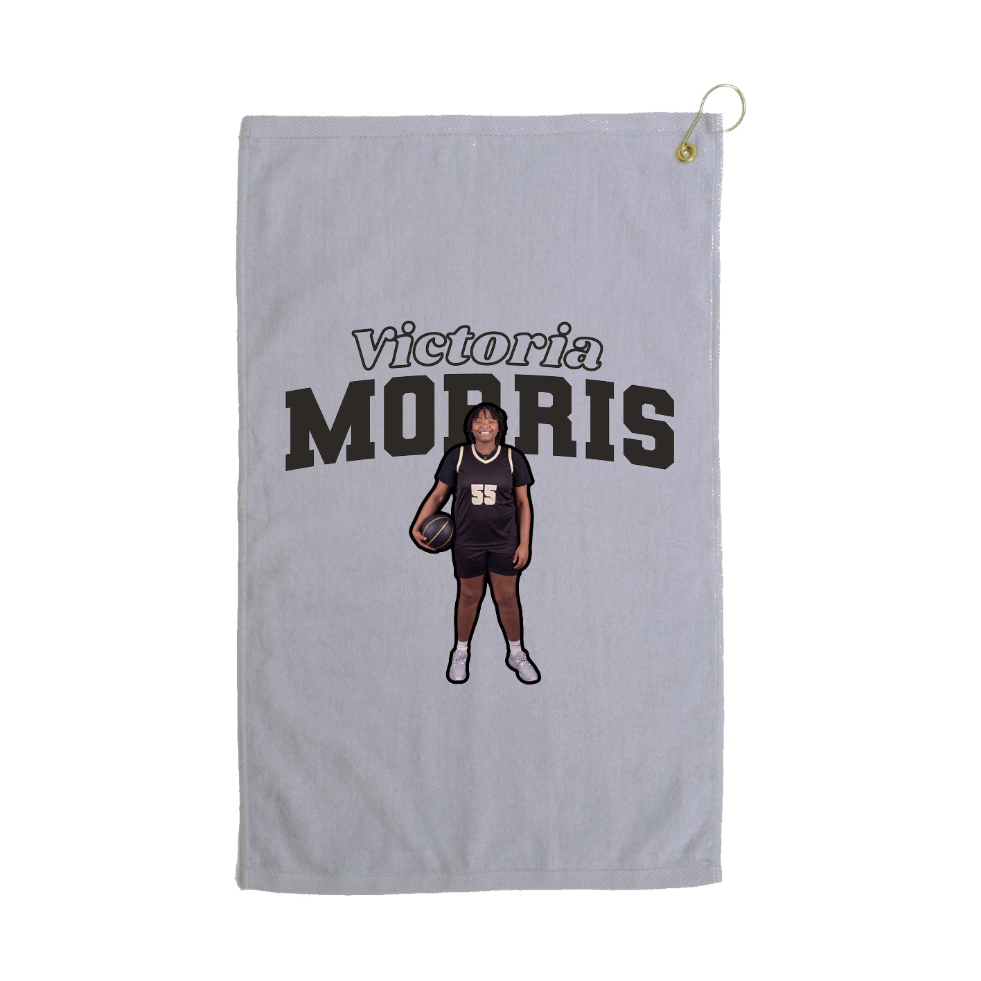 Golf Towel — Name Arch in Grey