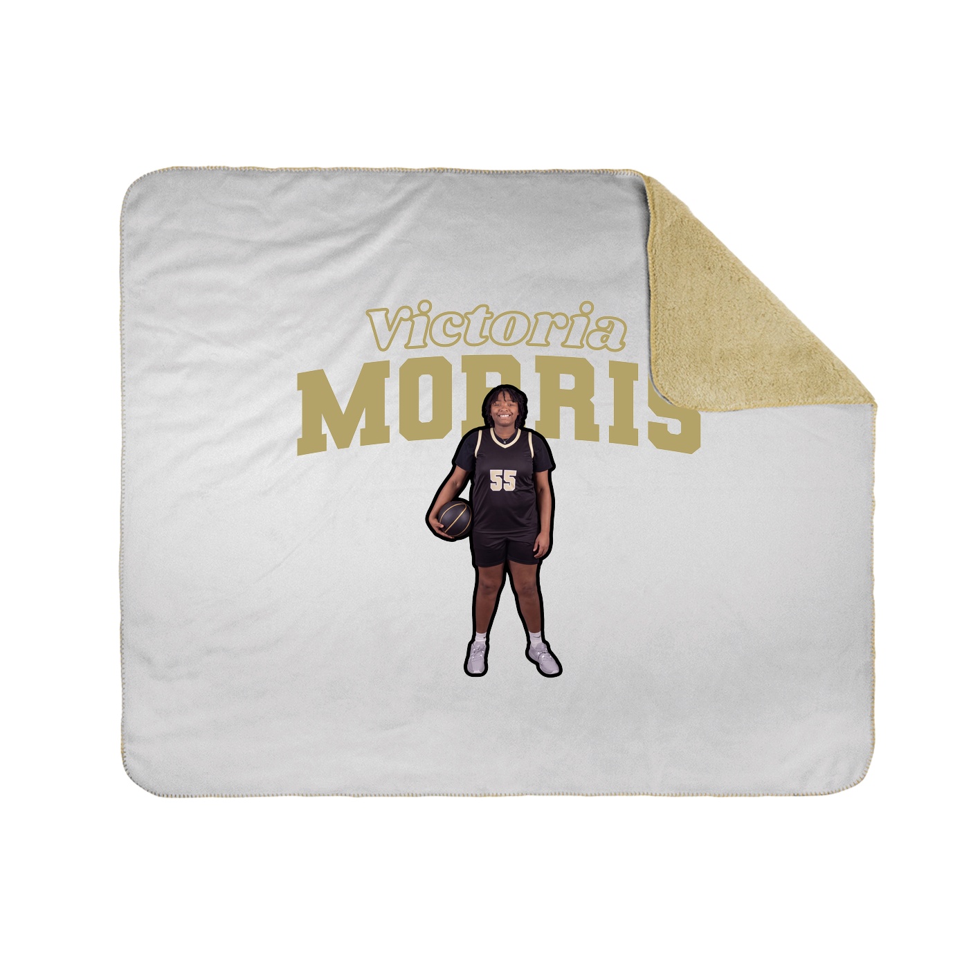 Throw Blanket — Name Arch in White