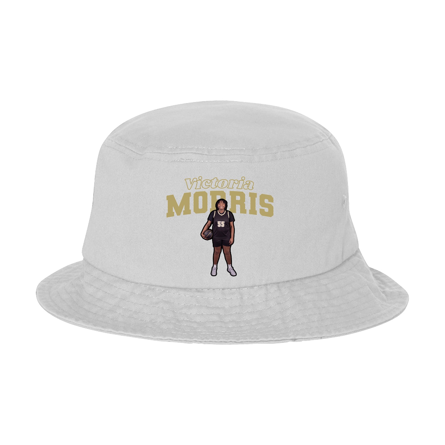 Bucket Cap — Name Arch in White