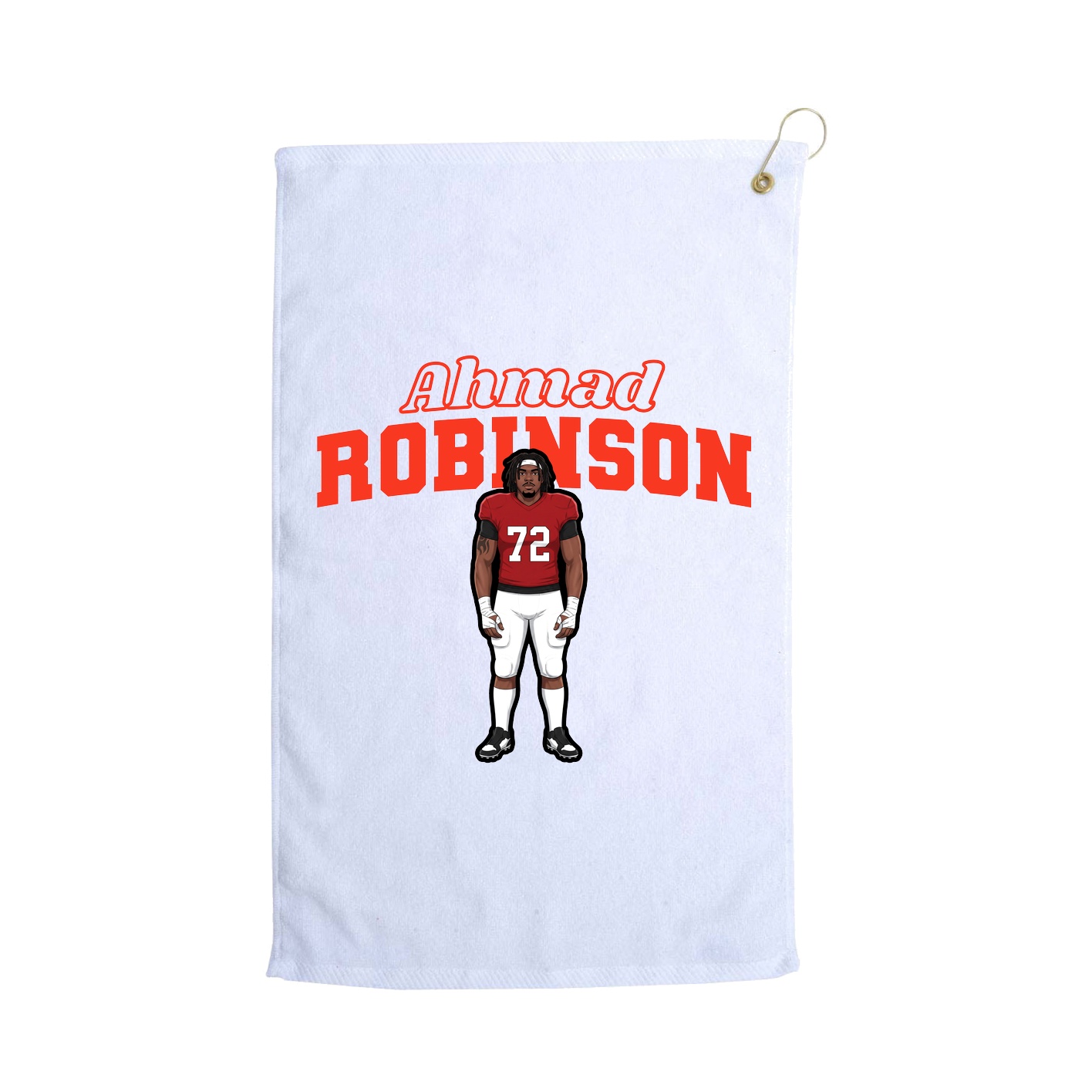 Golf Towel — Name Arch in White