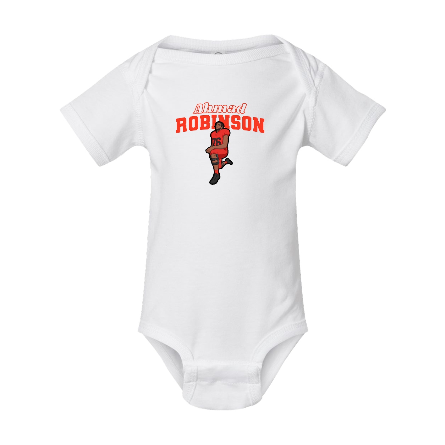 Baby Onesie — Name Arch in White