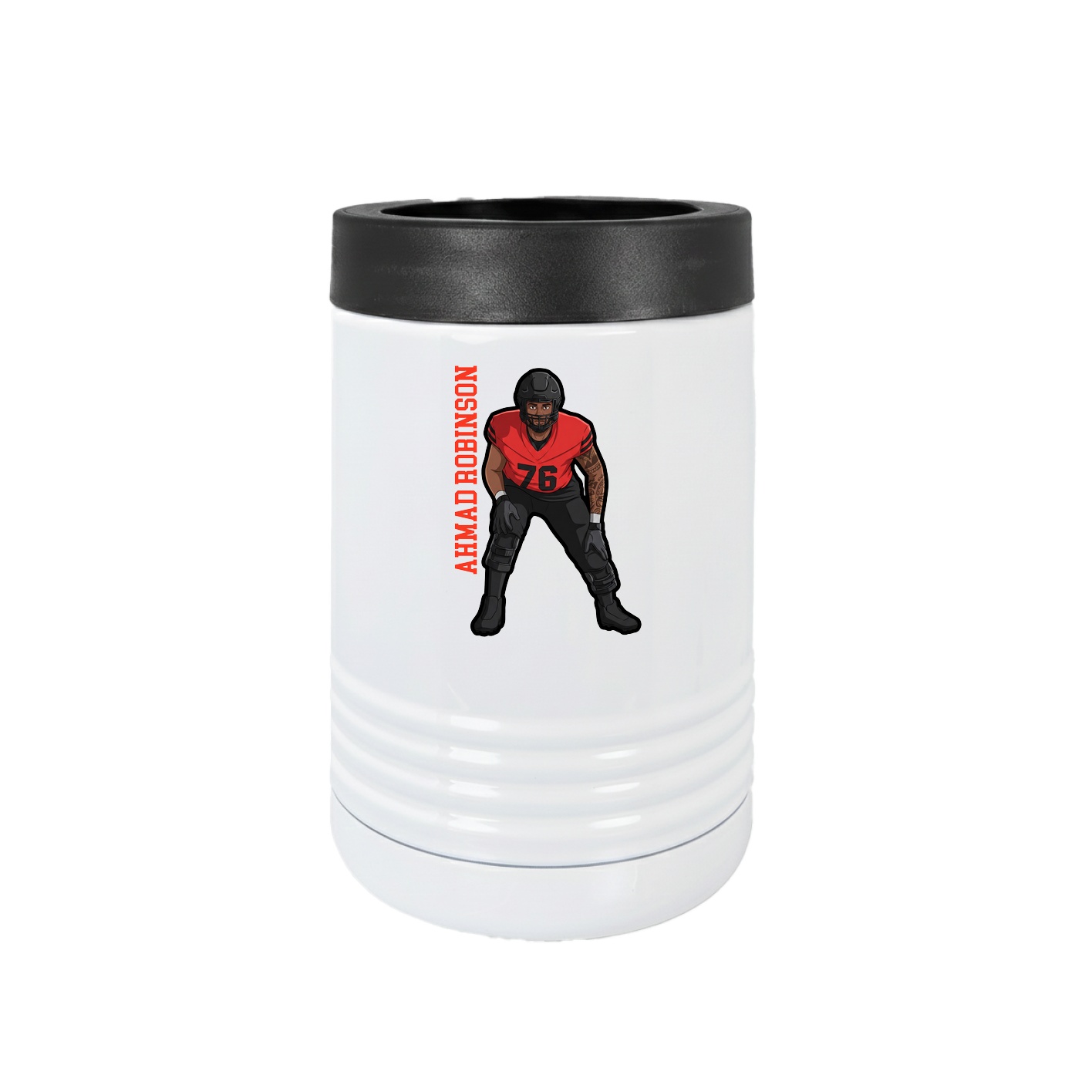Beverage Holder — Name Vertical in White