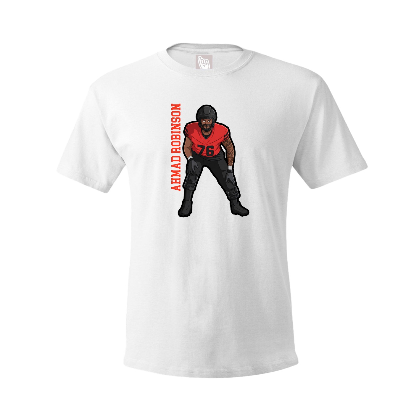 Tee — Name Vertical in White