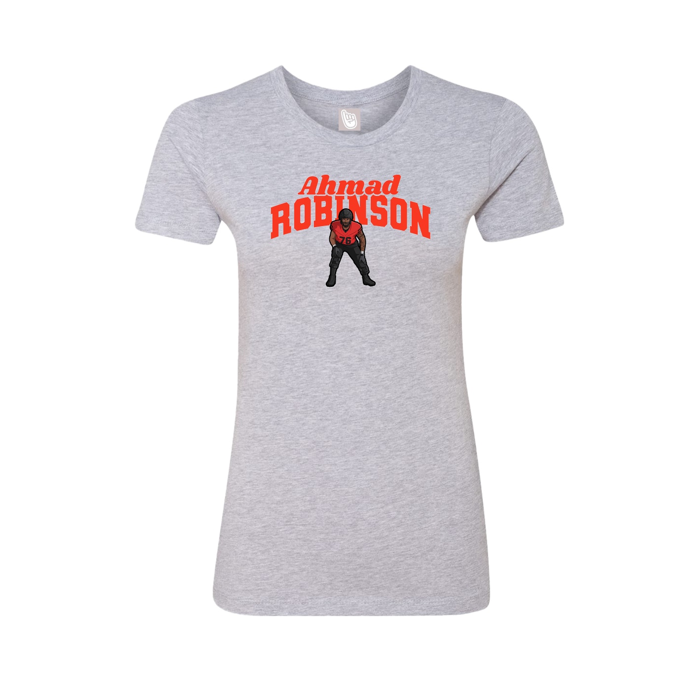 Fitted Women's Tee — Signature Arch in Grey