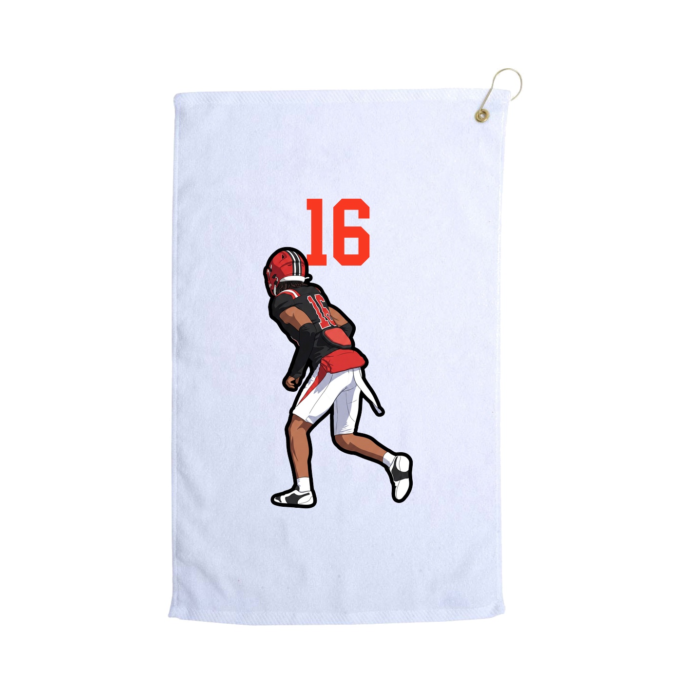 Golf Towel — Number Top in White