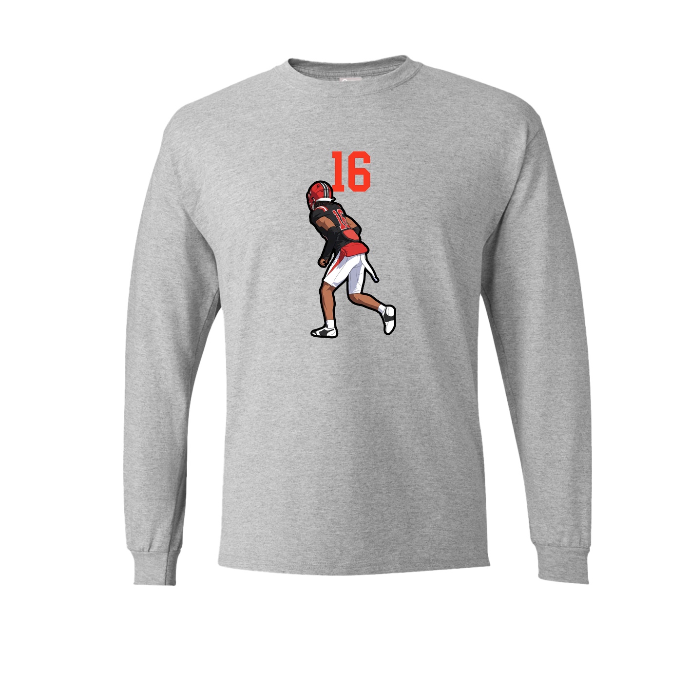 Long Sleeve Tee — Number Top in Grey