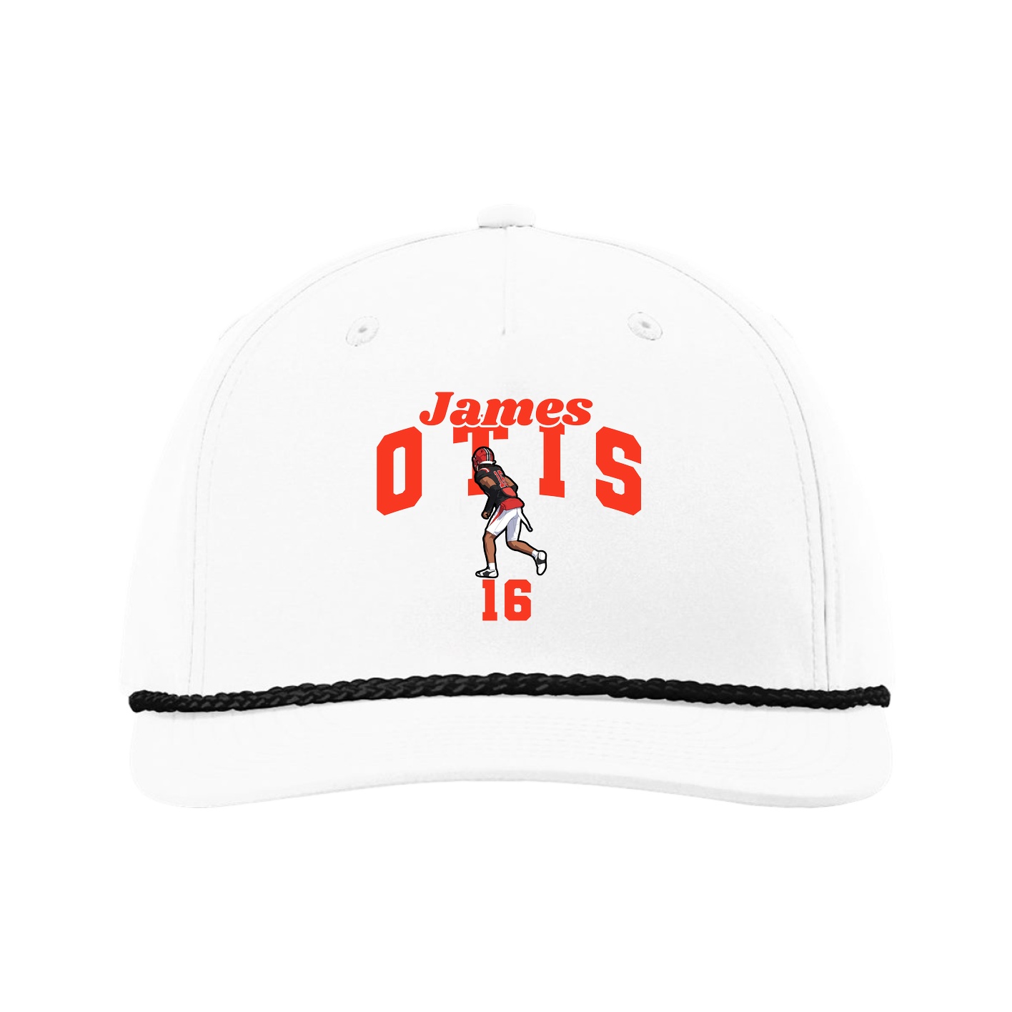 Five-Panel Classic Rope Cap — Signature Arch in White