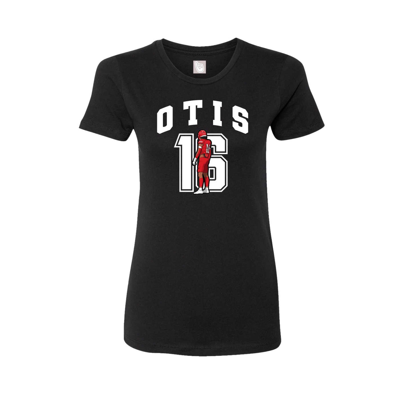 Fitted Women's Tee — Number in Black