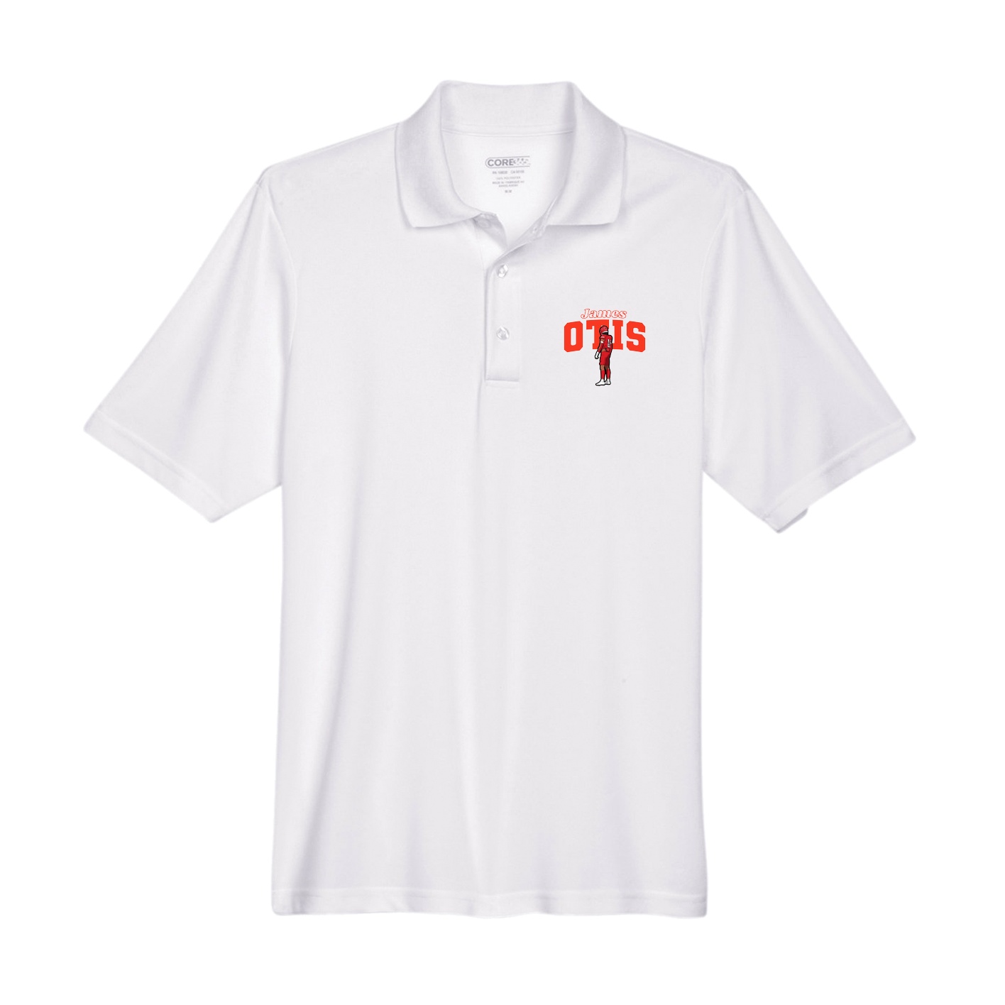 Performance Polo — Name Arch in White