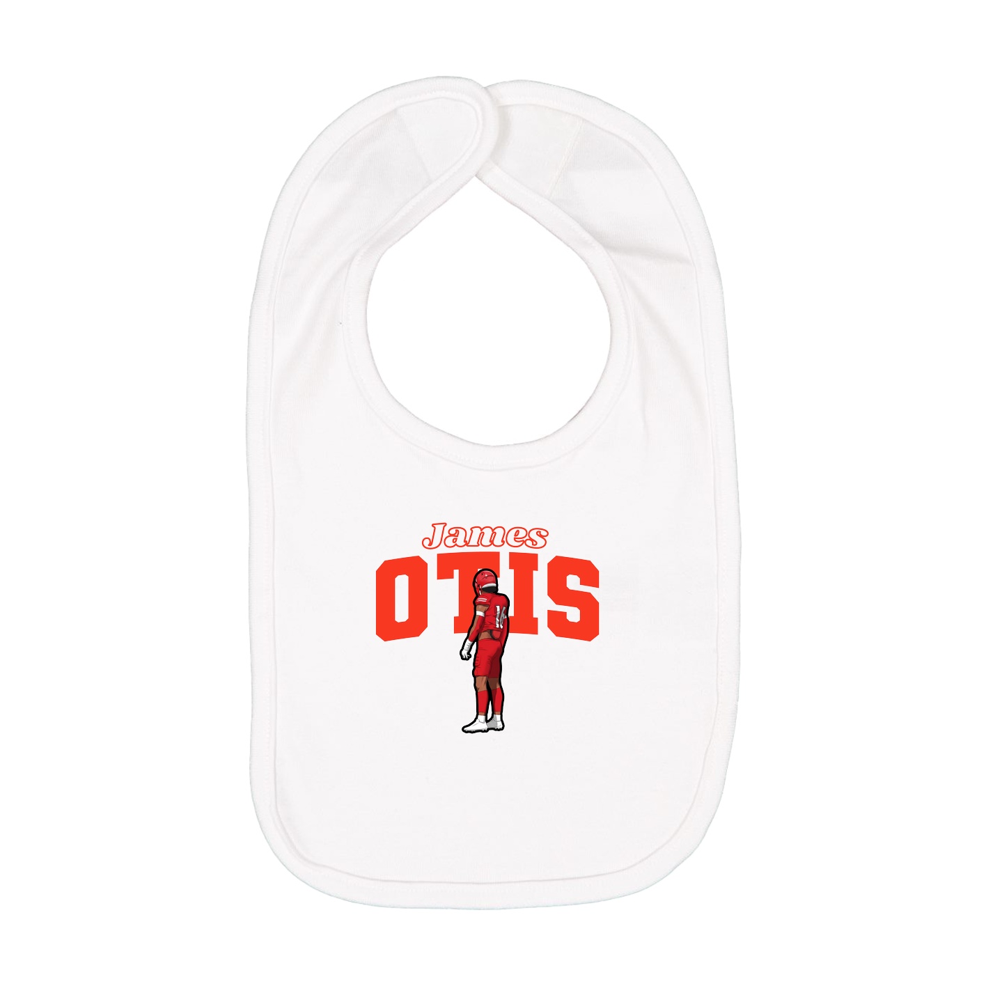 Infant Bib — Name Arch in White