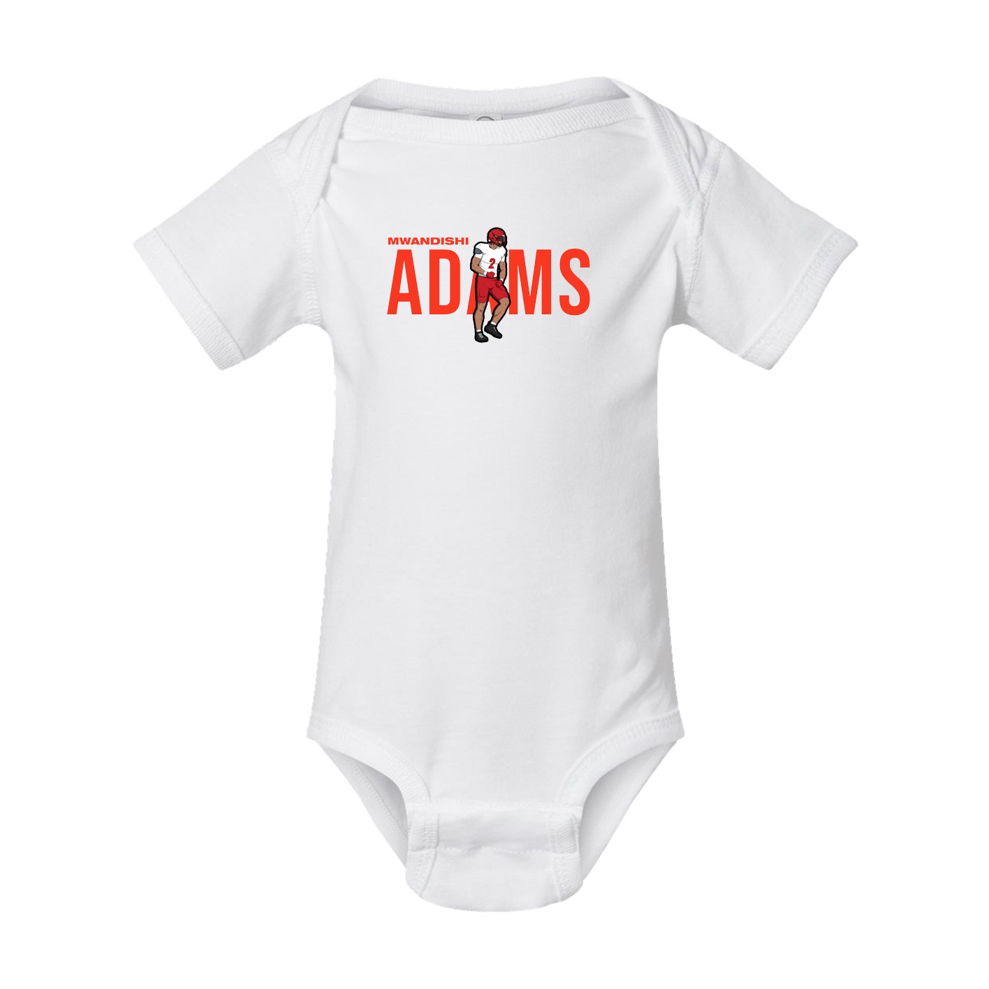 Baby Onesie — Player Name in White