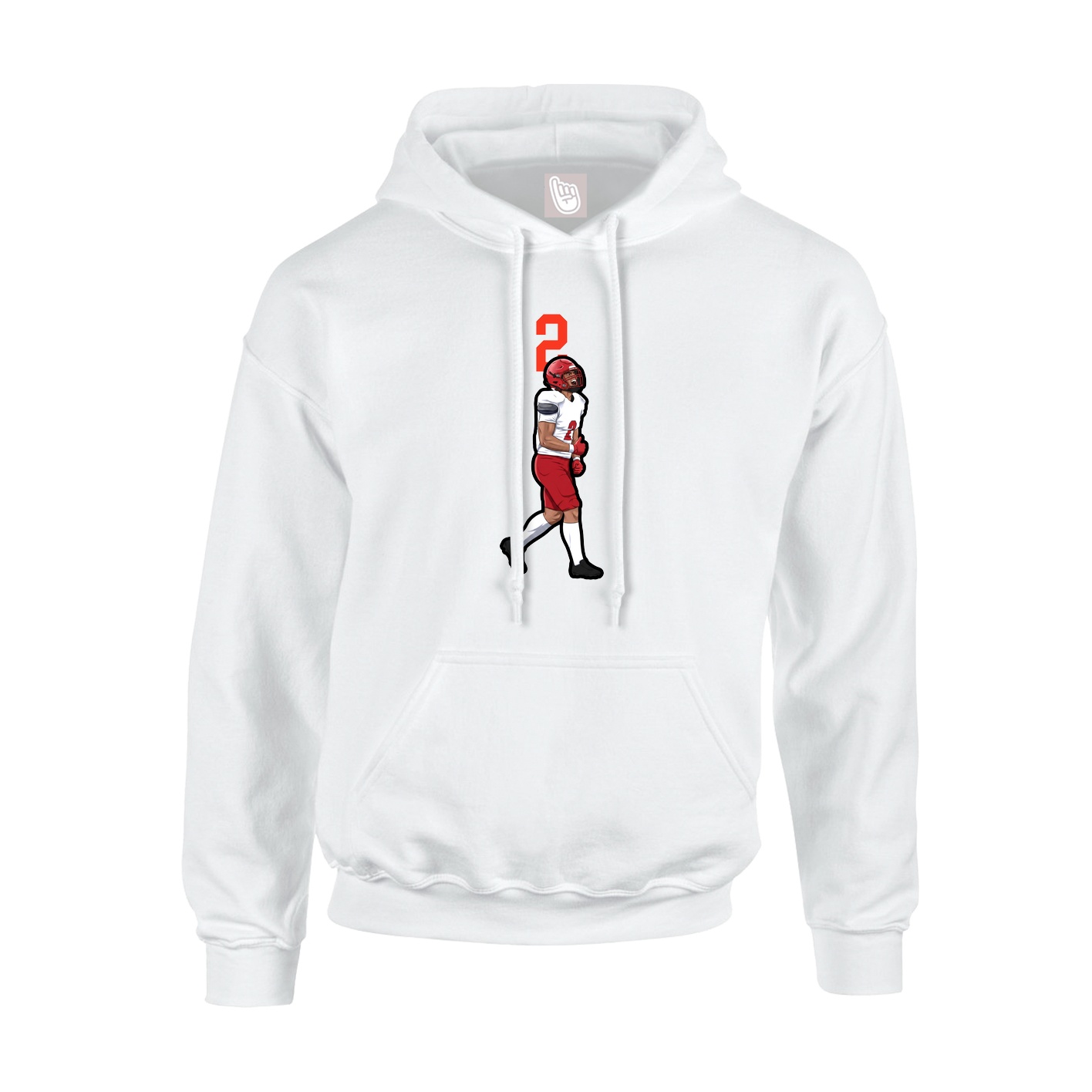 Hoodie — Number Top in White