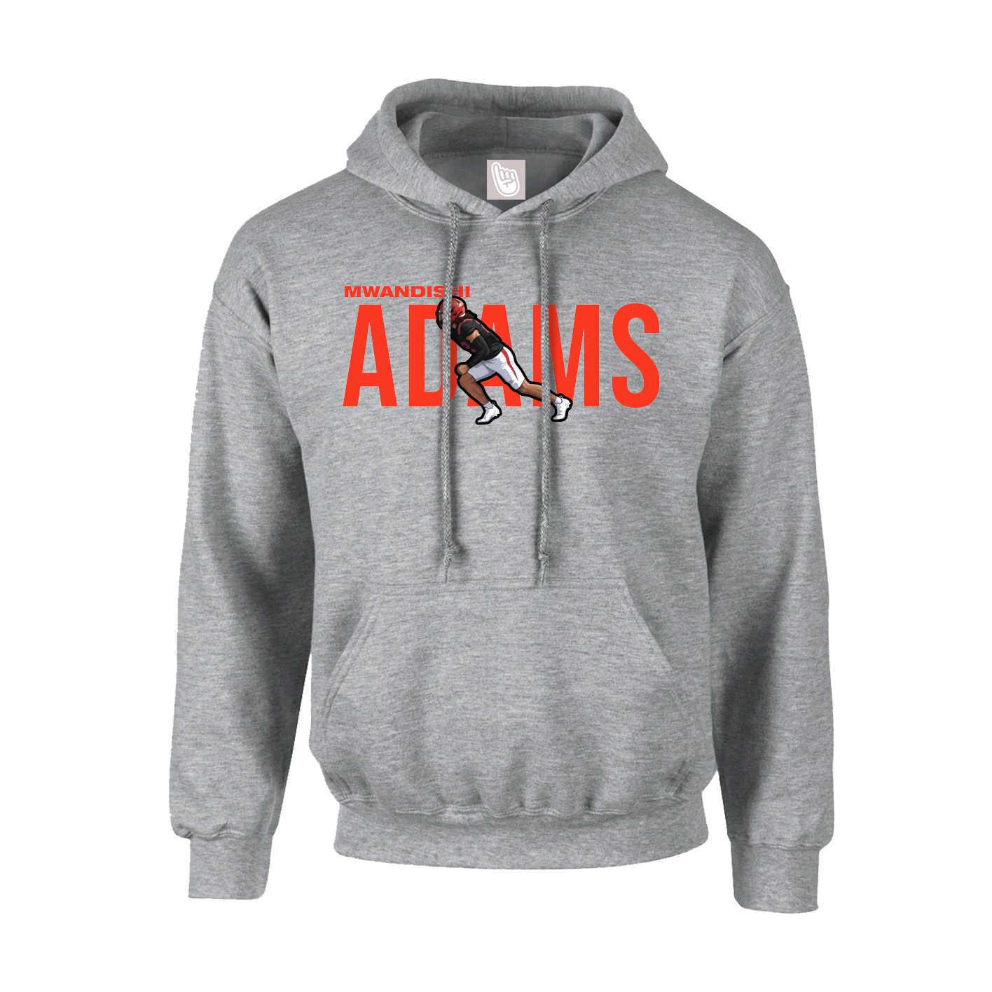 Youth Hoodie — Player Name in Grey