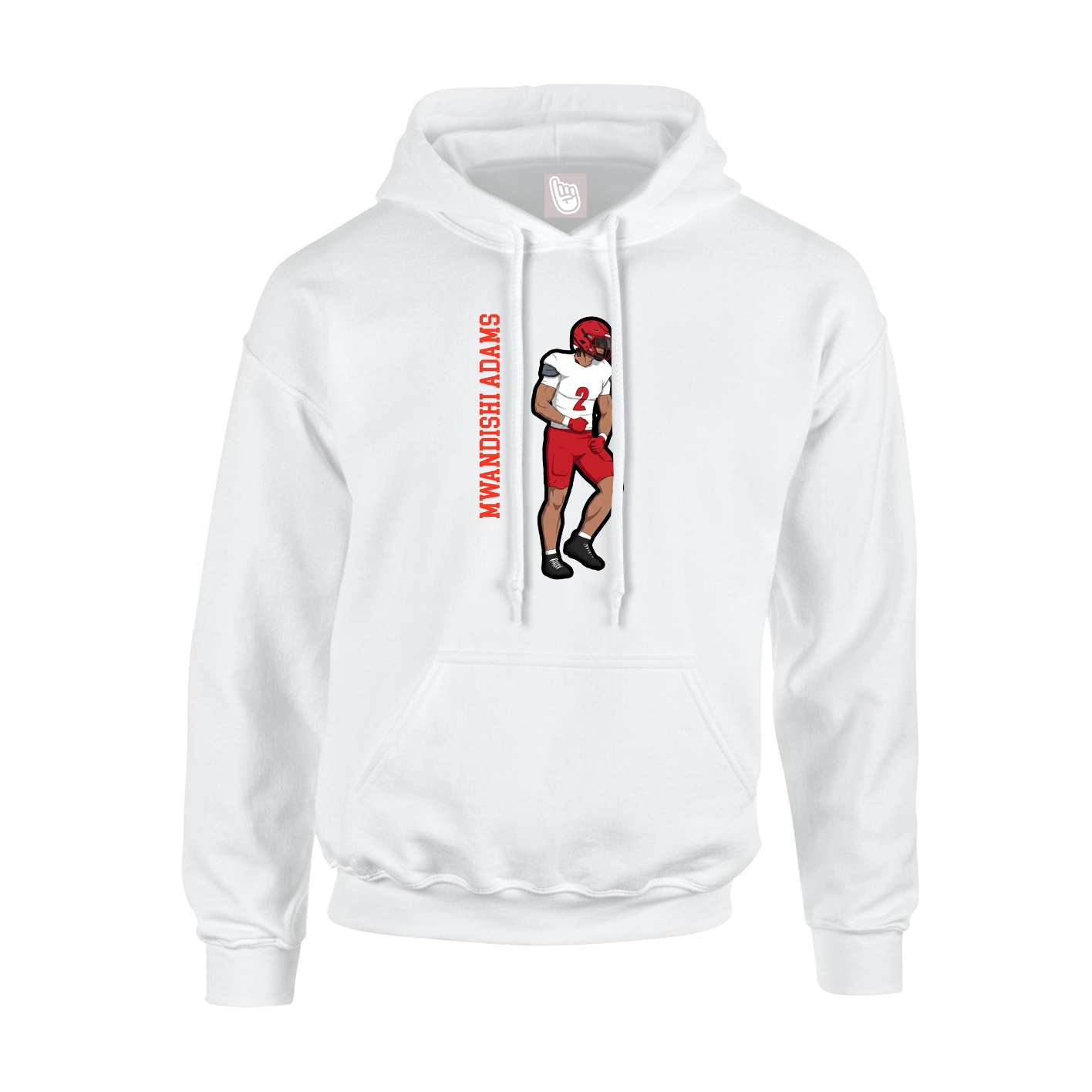 Hoodie — Name Vertical in White
