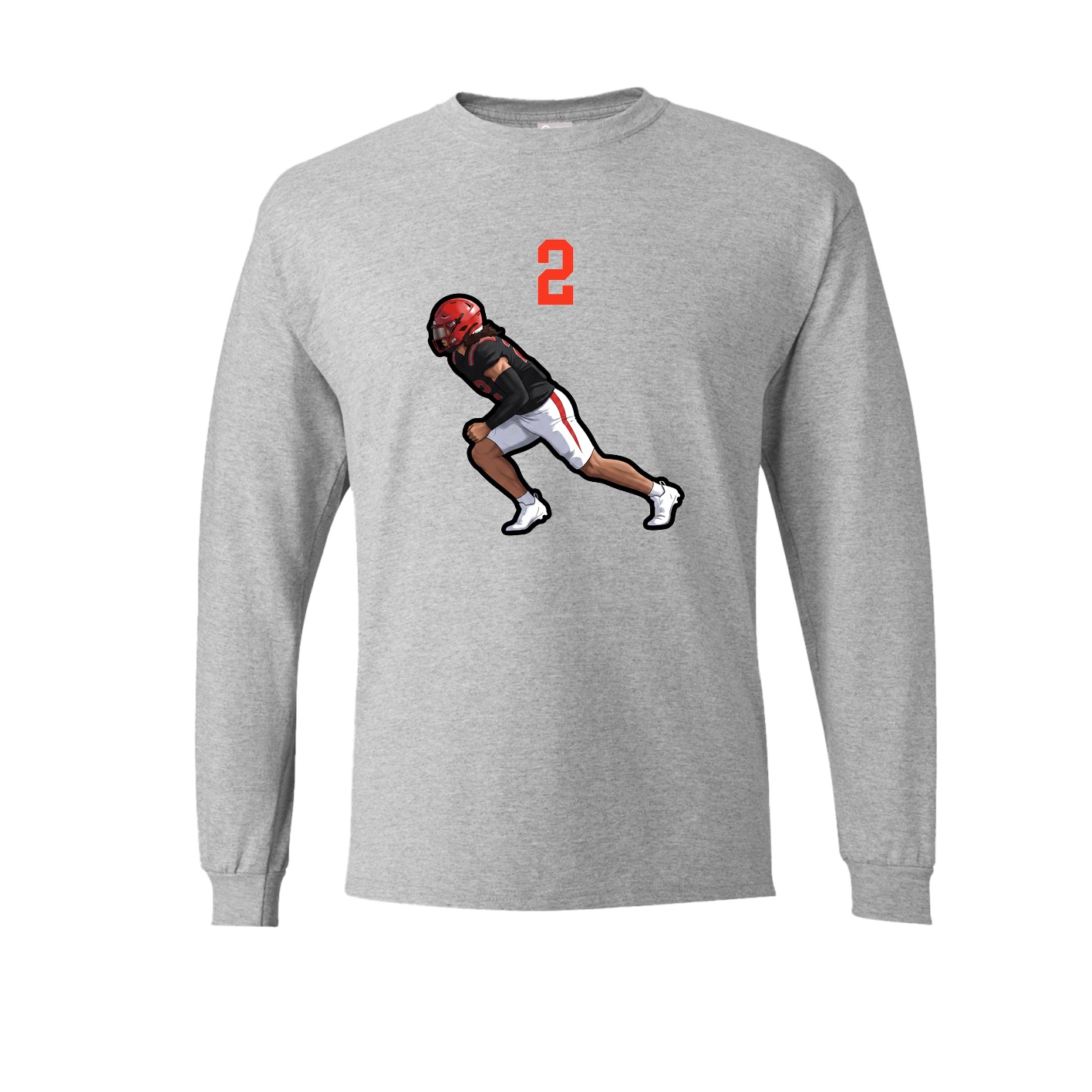 Long Sleeve Tee — Number Top in Grey