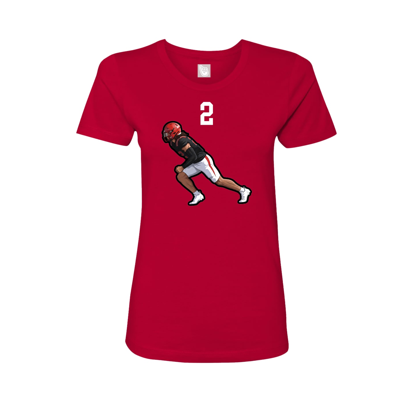 Fitted Women's Tee — Number Top in Red