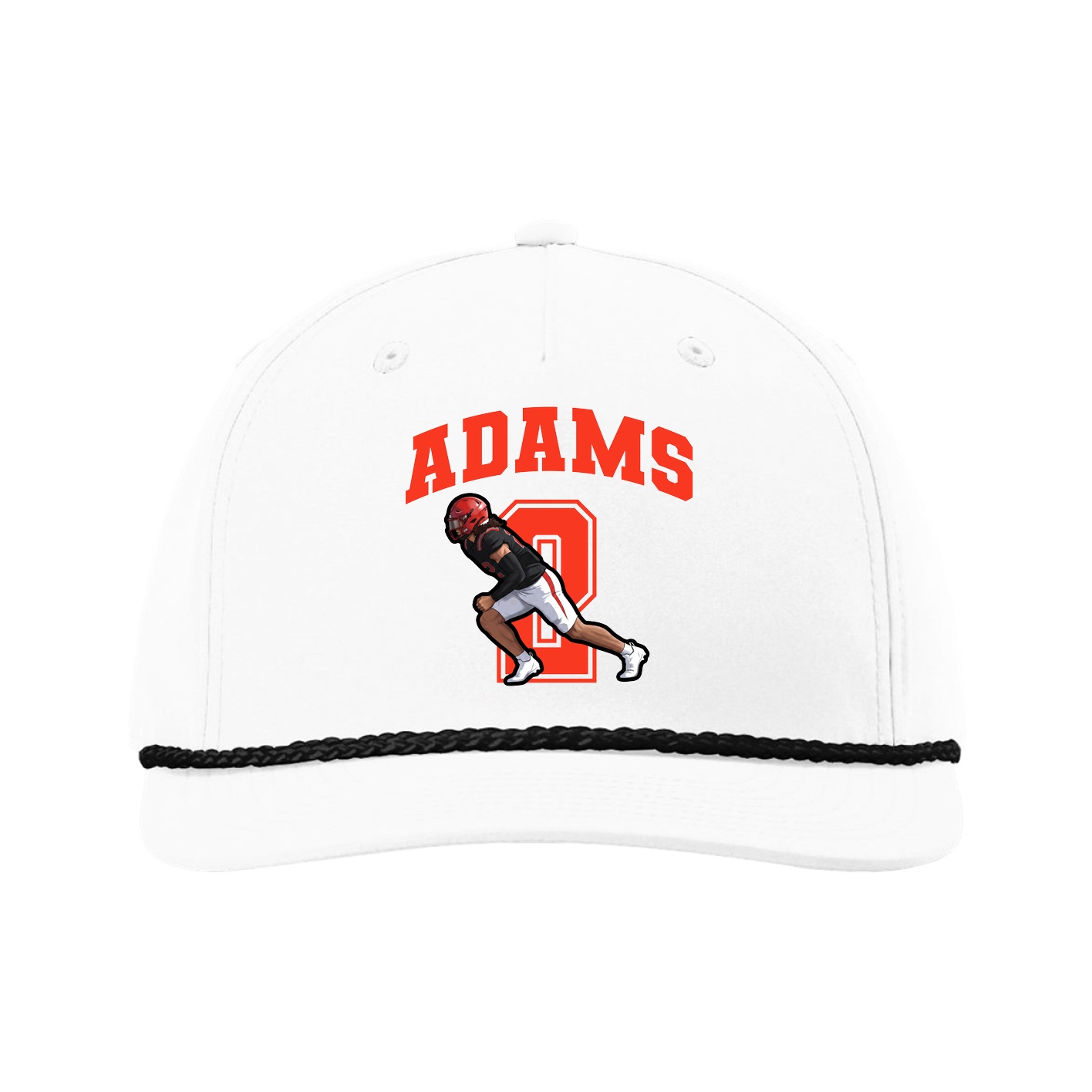 Five-Panel Classic Rope Cap — Number in White