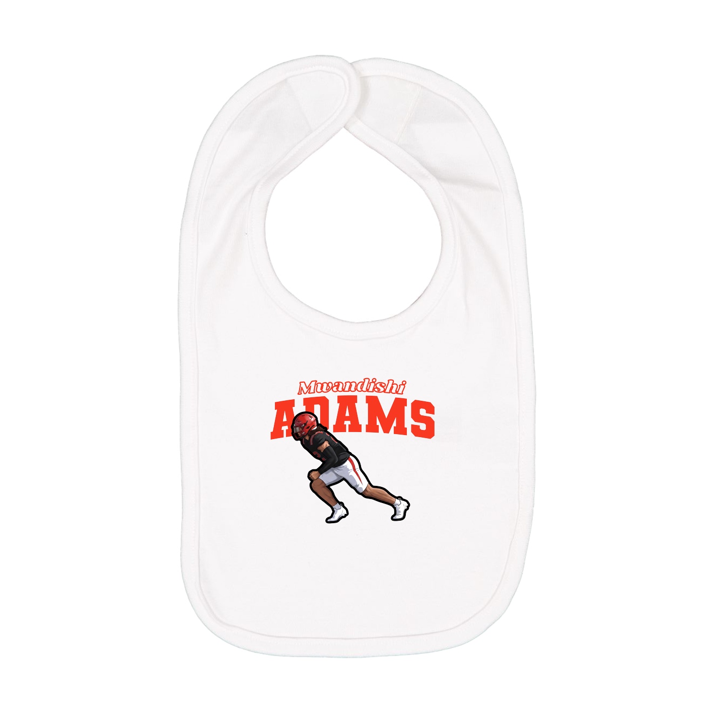 Infant Bib — Name Arch in White
