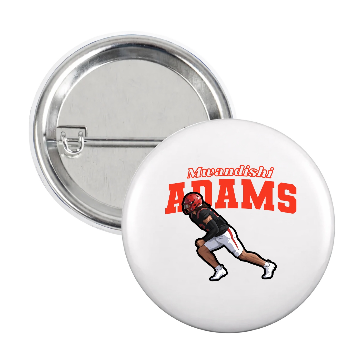 Game Day Button — Name Arch in White