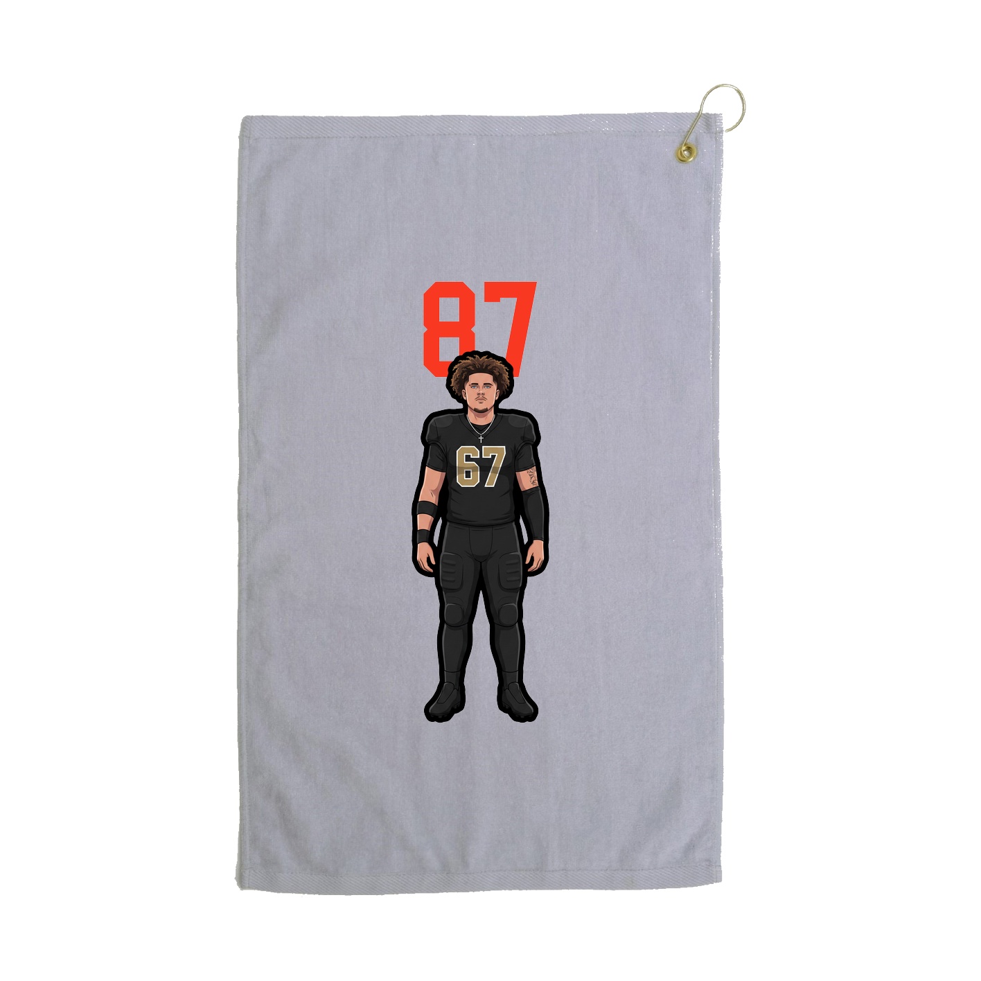 Golf Towel — Number Top in Grey
