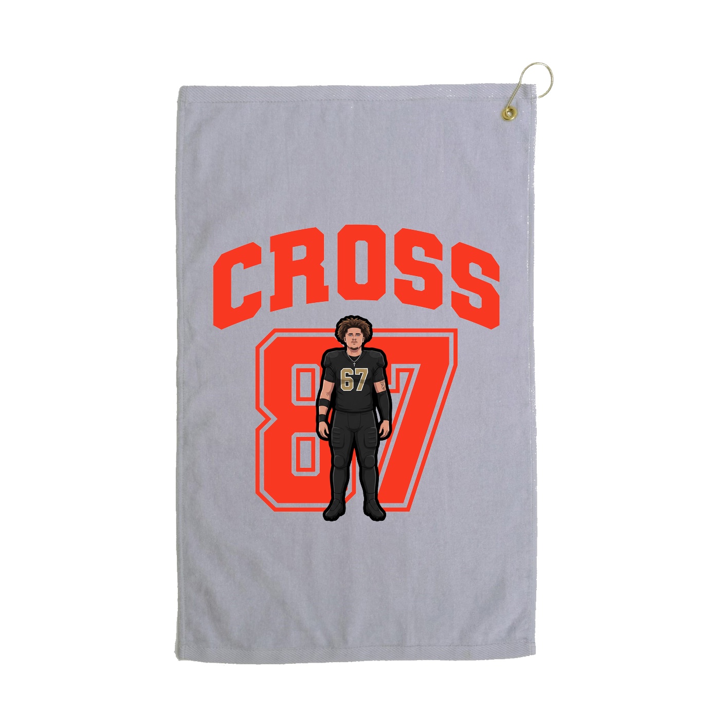 Golf Towel — Number in Grey