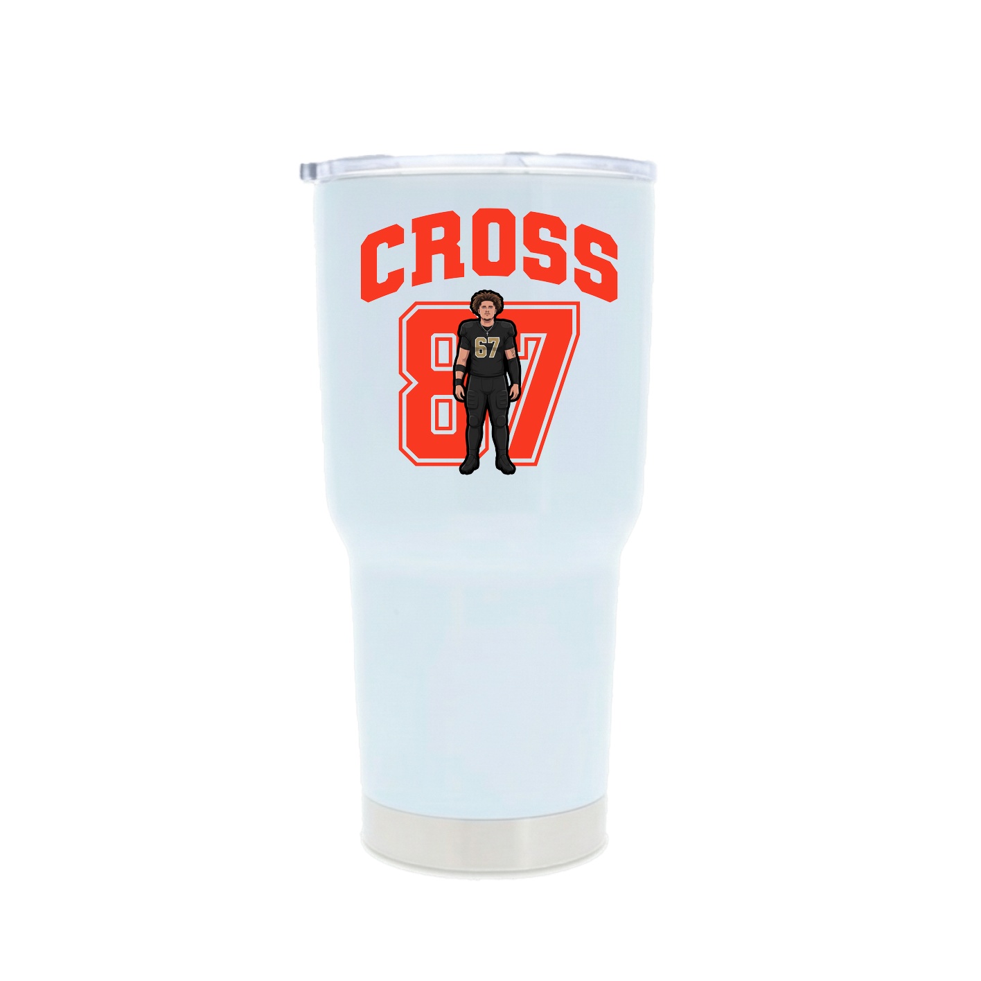 30oz Stainless Steel Tumbler — Number in White