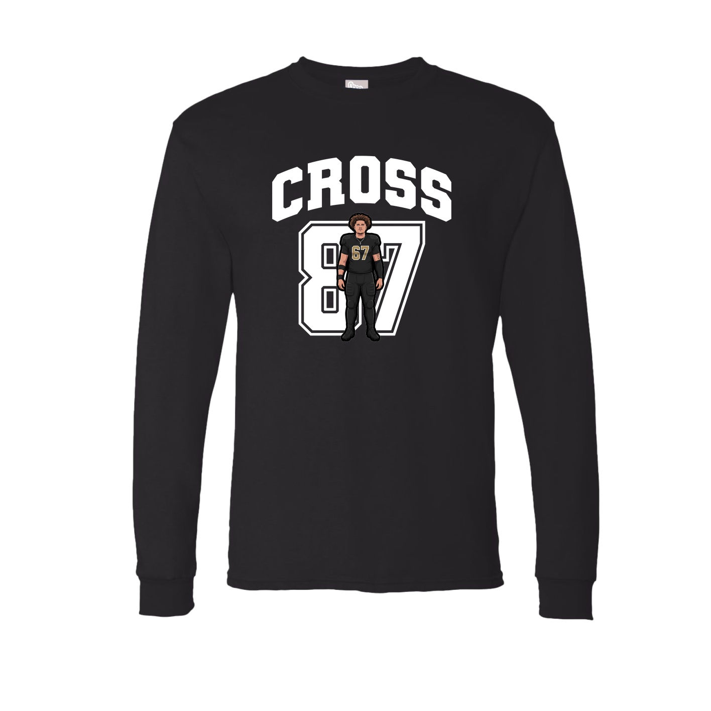 Long Sleeve Tee — Number in Black