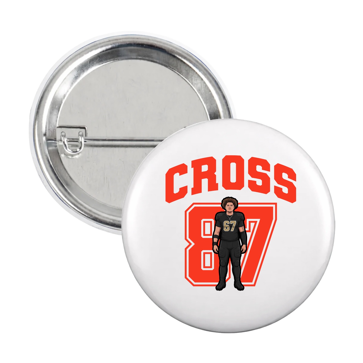 Game Day Button — Number in White