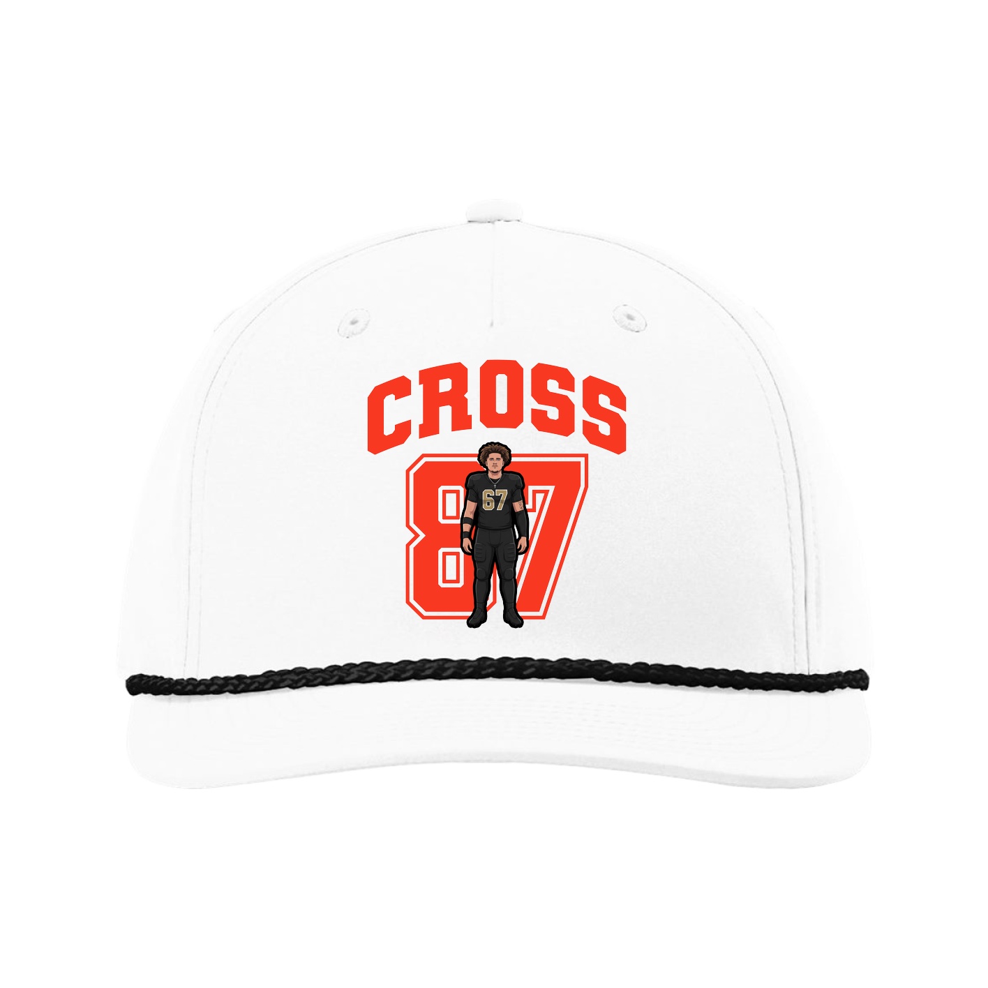 Five-Panel Classic Rope Cap — Number in White