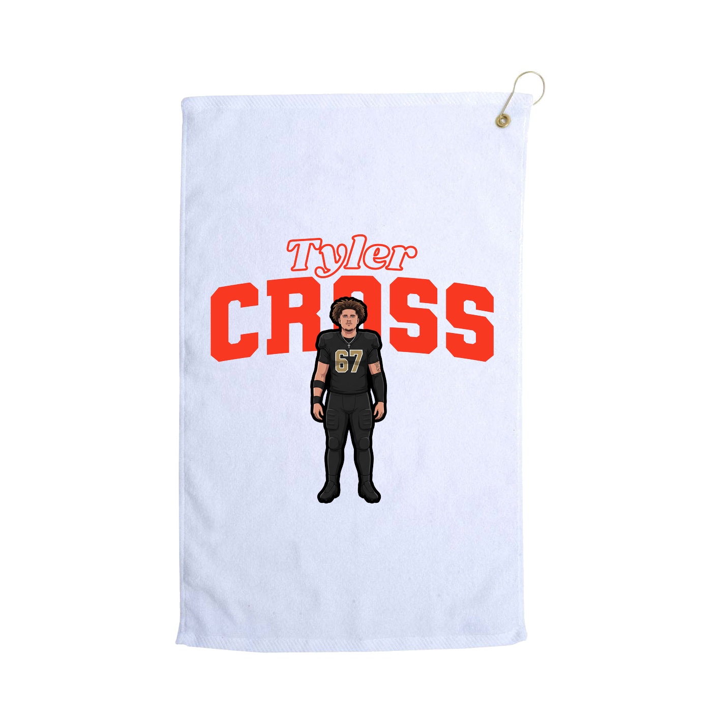 Golf Towel — Name Arch in White