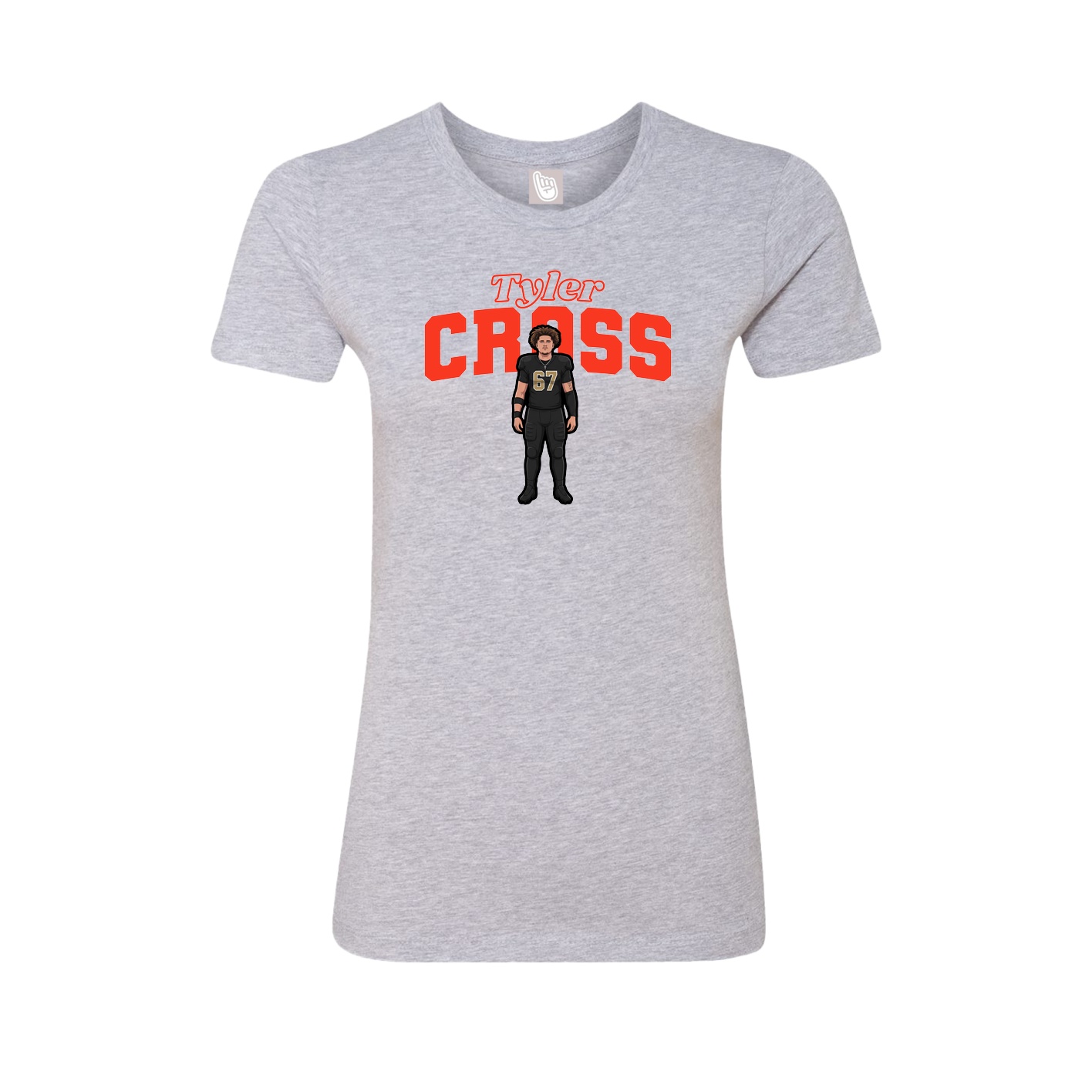 Fitted Women's Tee — Name Arch in Grey