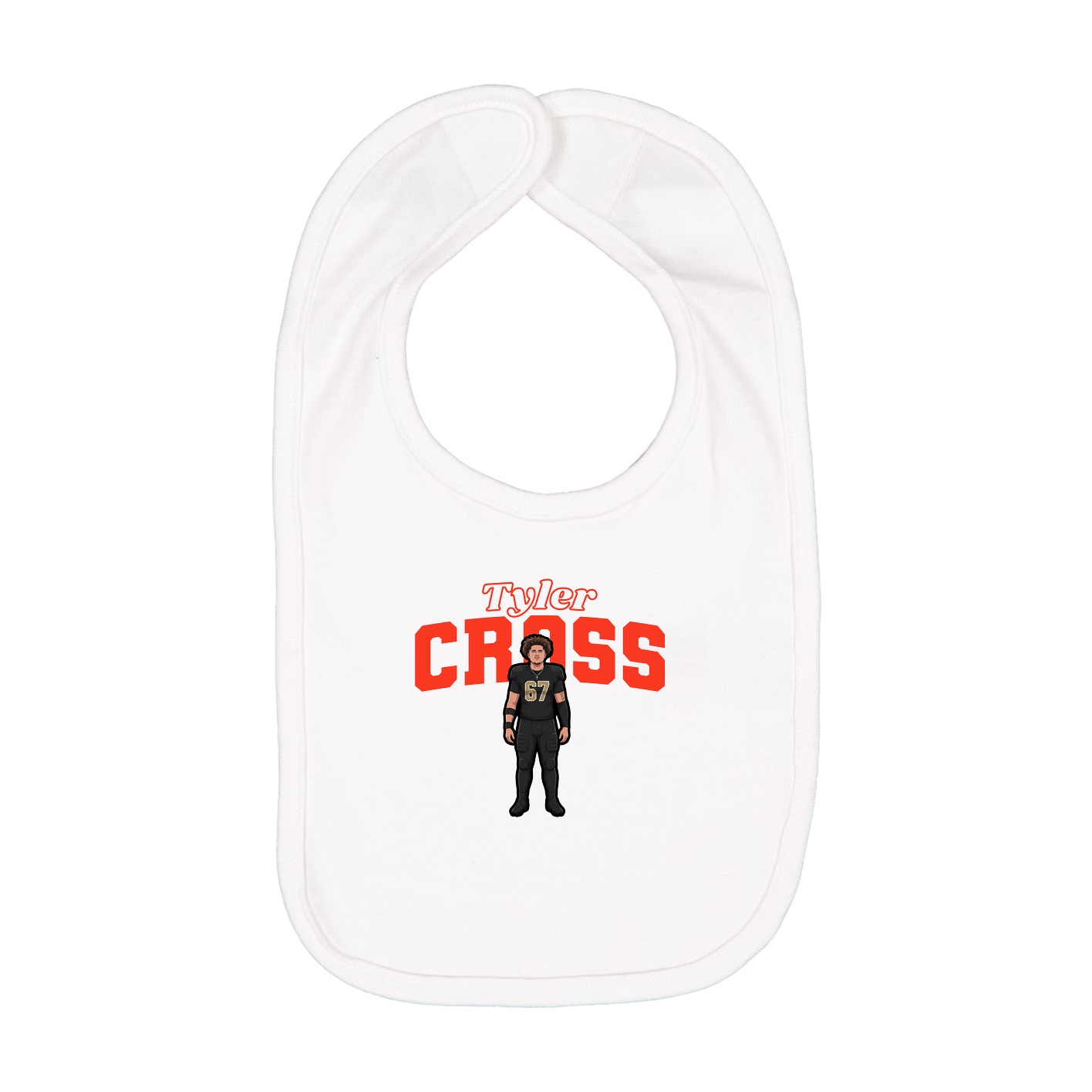 Infant Bib — Name Arch in White