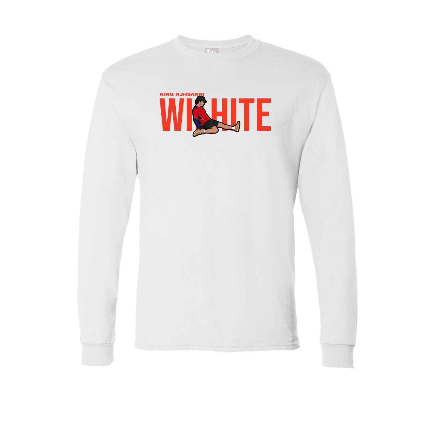 Long Sleeve Tee — Player Name in White