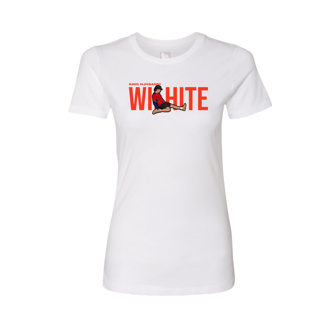 Fitted Women's Tee — Player Name in White