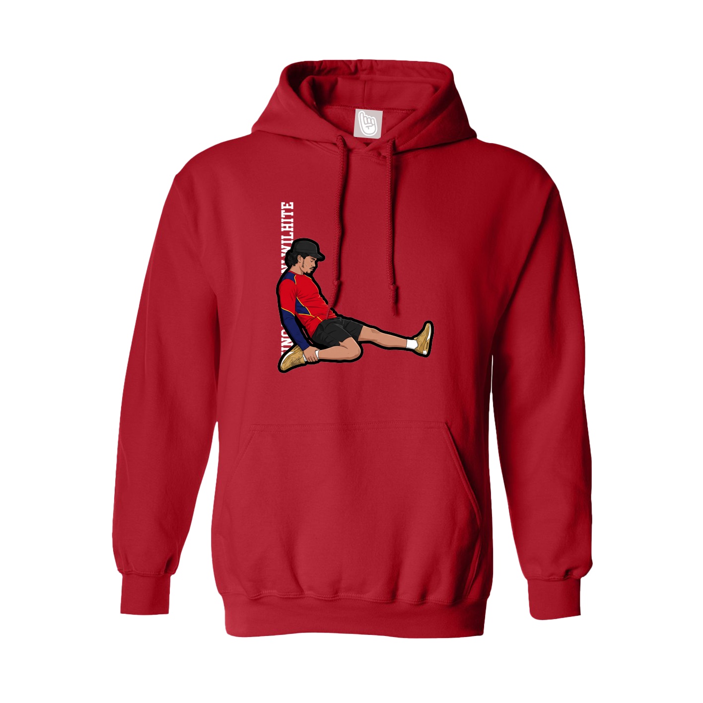 Youth Hoodie — Name Vertical in Red