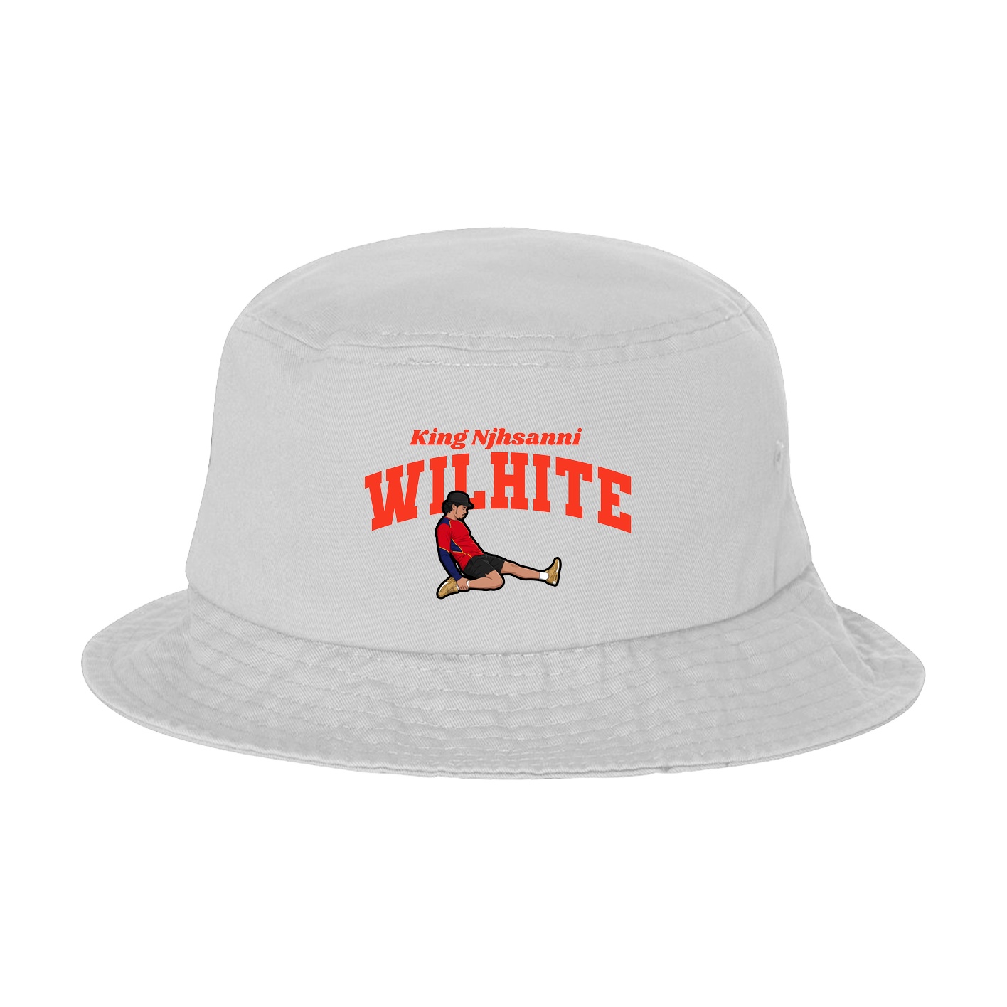 Bucket Cap — Signature Arch in White
