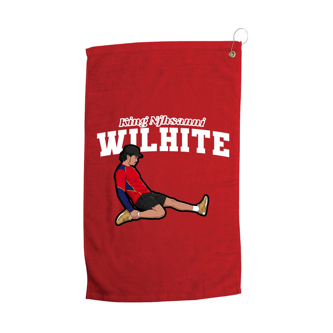 Golf Towel — Name Arch in Red
