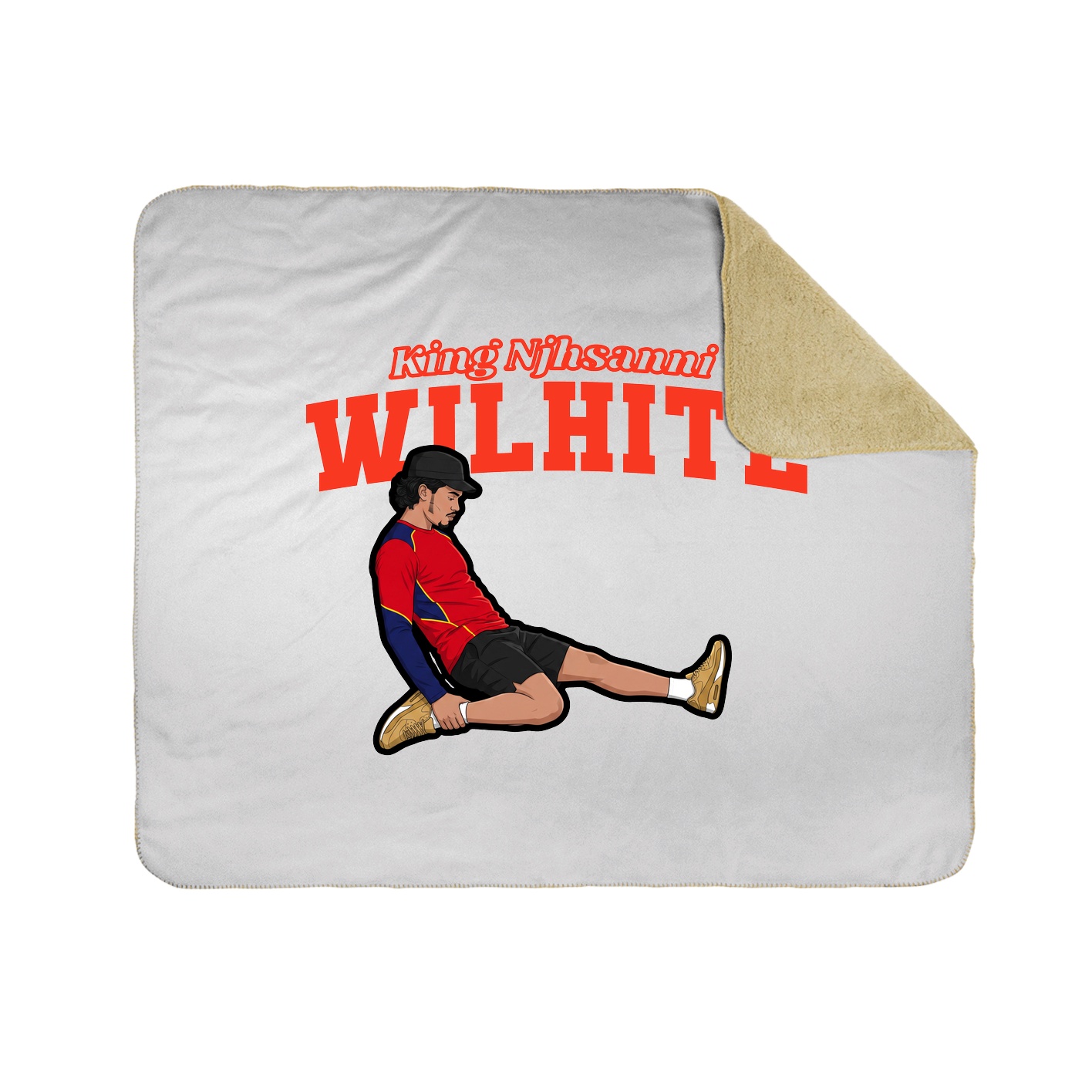 Throw Blanket — Name Arch in White