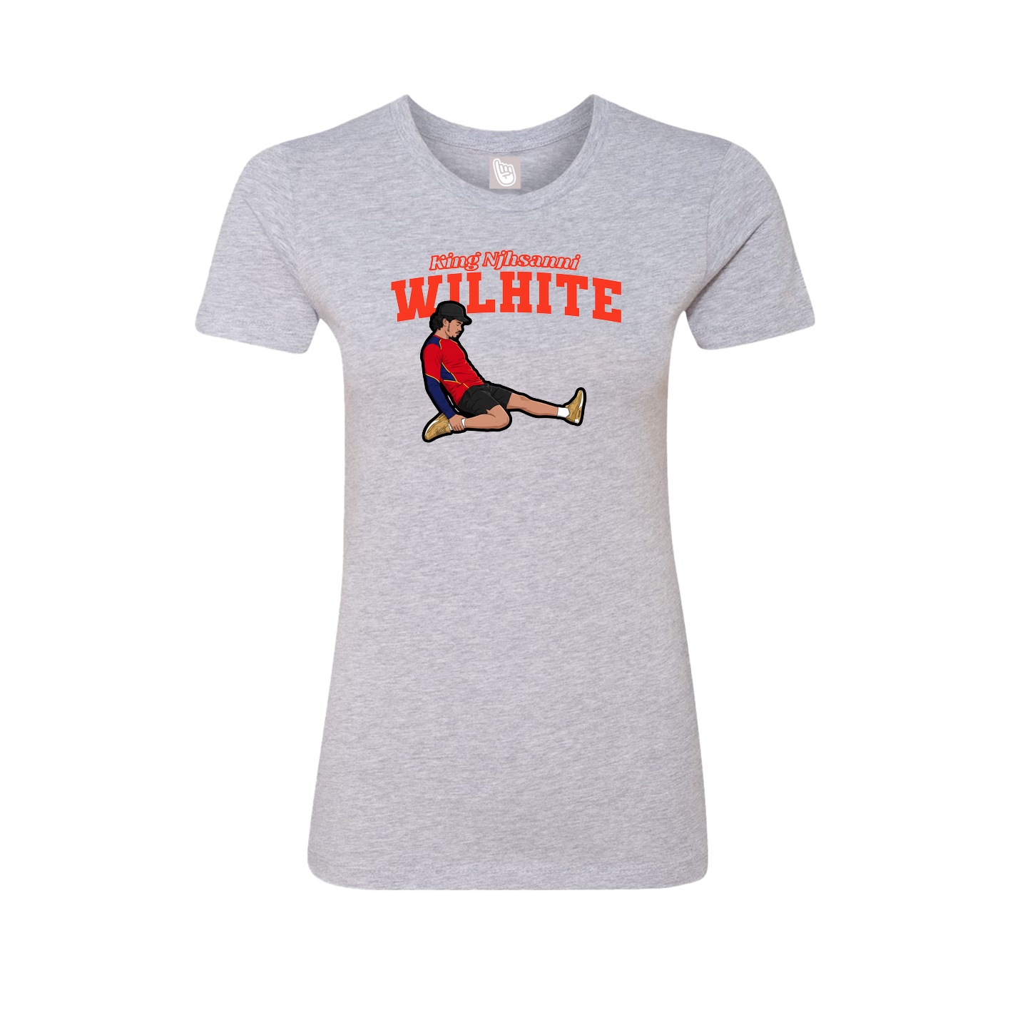 Fitted Women's Tee — Name Arch in Grey