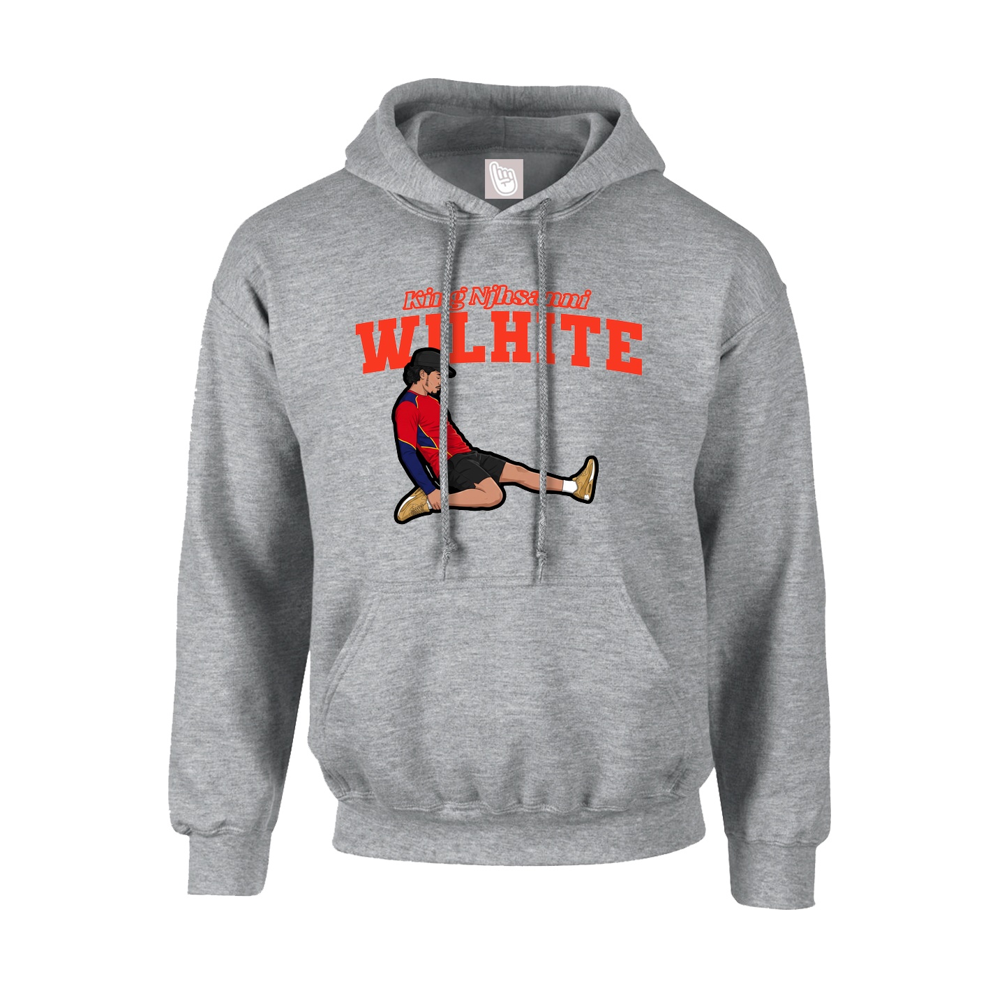 Hoodie — Name Arch in Grey
