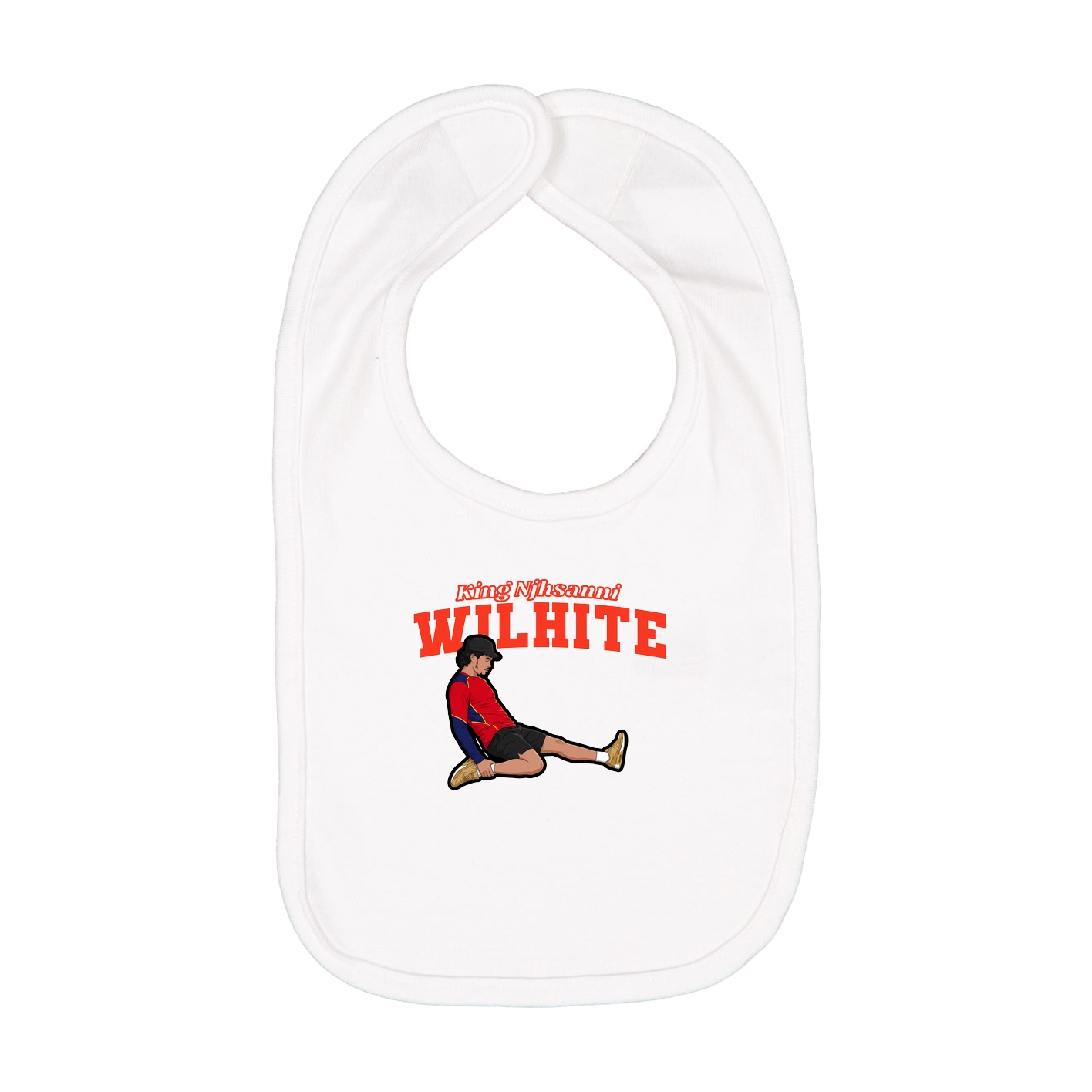 Infant Bib — Name Arch in White