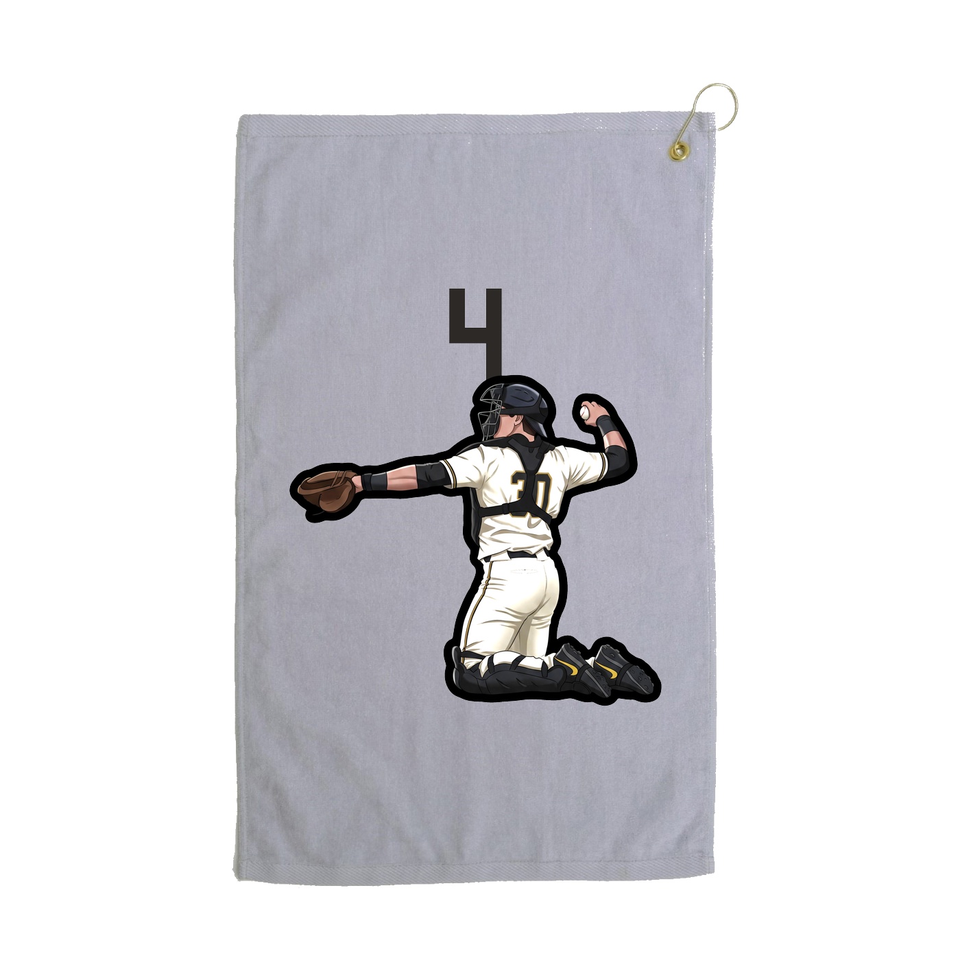 Golf Towel — Number Top in Grey