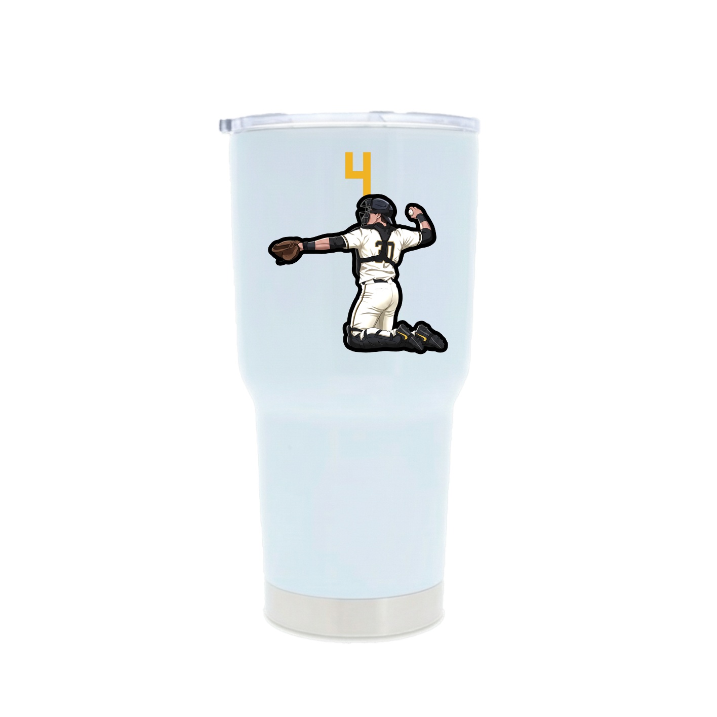 30oz Stainless Steel Tumbler — Number Top in White