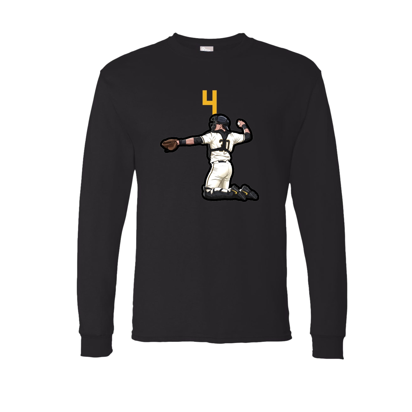 Long Sleeve Tee — Number Top in Black