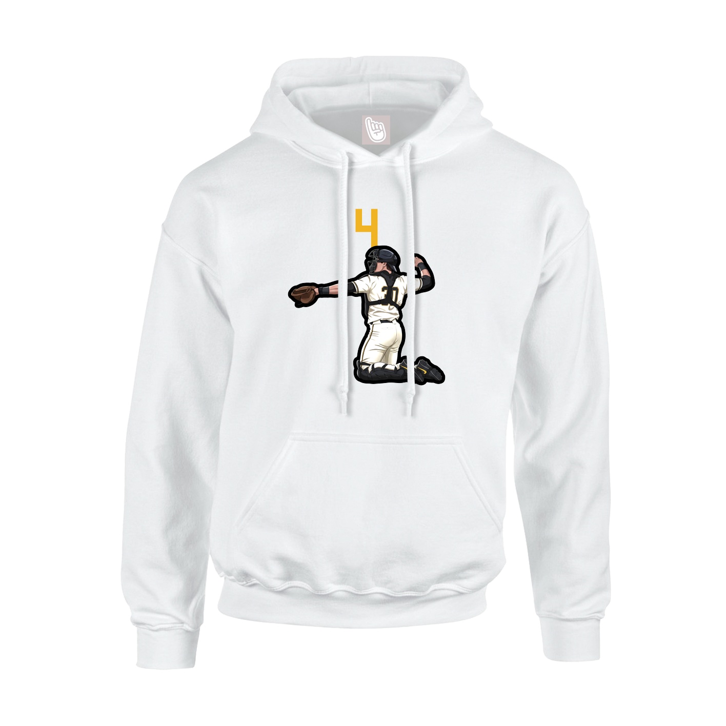 Youth Hoodie — Number Top in White