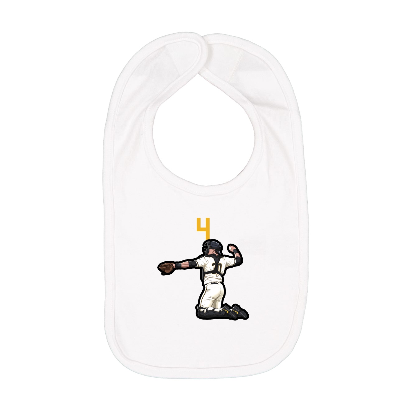 Infant Bib — Number Top in White