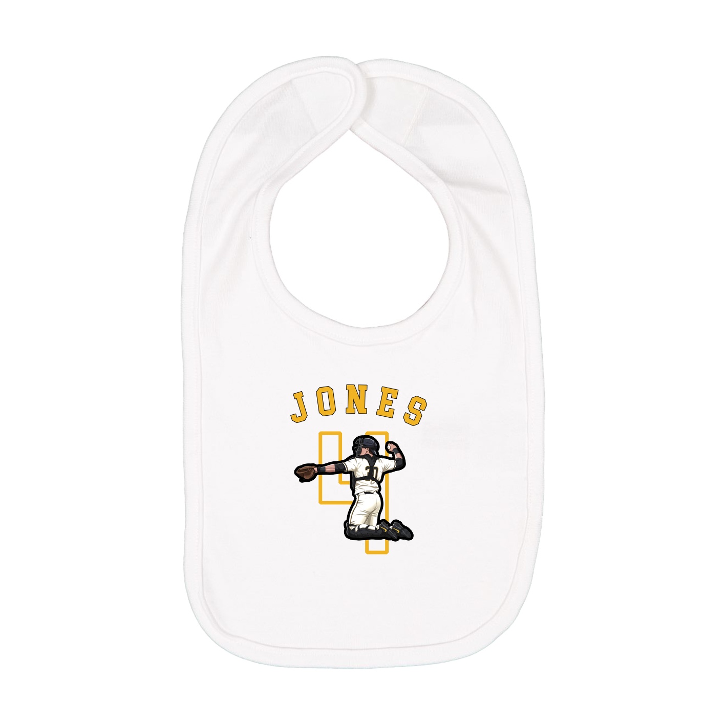 Infant Bib — Shirsey Arch in White